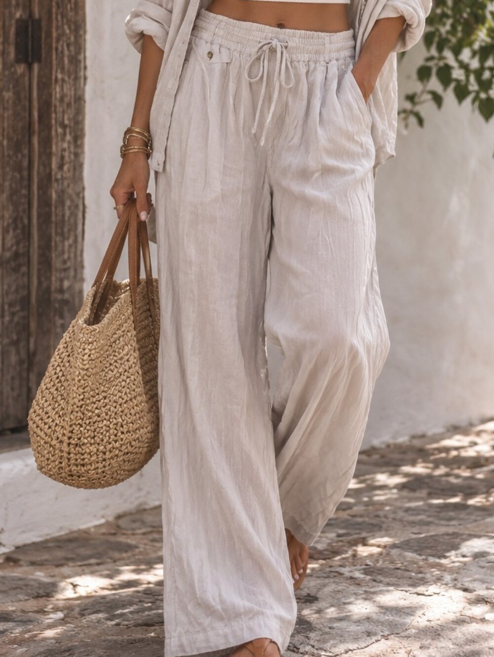 Maeve Anthropologie Wide Leg Pull On Pants Fob Pocket